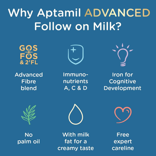 Aptamil Advanced 2 Follow On Baby Milk Powder Formula, 6-12 Months, 800g (Pack of 4)
